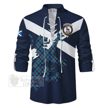 MacCorquodale (McCorquodale) Tartan Lion Rampant Ghillie Kilt Shirt Proudly Display Your Heritage with Alba Gu Brath and Clan Name - Tartan Vibes Clothing
