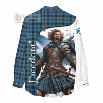 MacCorquodale (McCorquodale) Crest Tartan Women's Casual Shirt Inspired by the Freedom of Scottish Warrior - Tartan Vibes Clothing