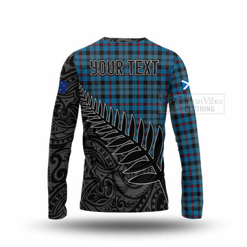 MacCorquodale (McCorquodale) Crest Tartan Long Sleeve T-Shirt with New Zealand Silver Fern Half Style - Tartan Vibes Clothing