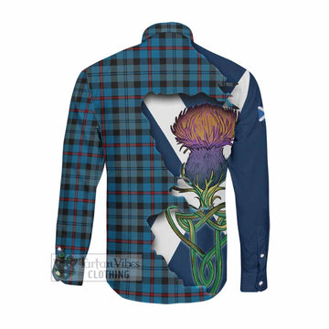 MacCorquodale (McCorquodale) Tartan Family Crest Long Sleeve Button Shirt Scottish Thistle Celtic Inspired Men's Shirt - Tartan Vibes Clothing