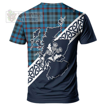 MacCorquodale (McCorquodale) Tartan T-Shirt Featuring Thistle and Scotland Map - Tartanvibesclothing Store