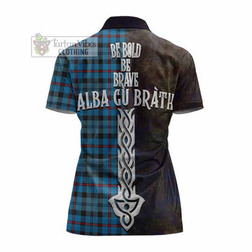 MacCorquodale (McCorquodale) Tartan Family Crest Women's Polo Shirt Alba Gu Brath Be Brave Lion Ancient Style - Tartan Vibes Clothing