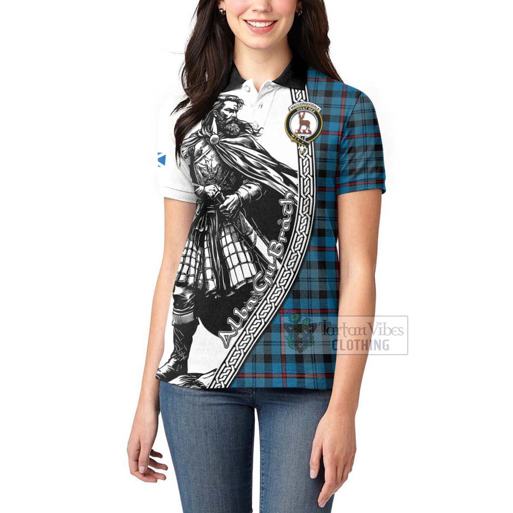 MacCorquodale (McCorquodale) Tartan Clan Crest Women's Polo Shirt with Highlander Warrior Celtic Style - Tartan Vibes Clothing