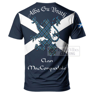 MacCorquodale (McCorquodale) Tartan Lion Rampant T-Shirt Proudly Display Your Heritage with Alba Gu Brath and Clan Name - Tartan Vibes Clothing