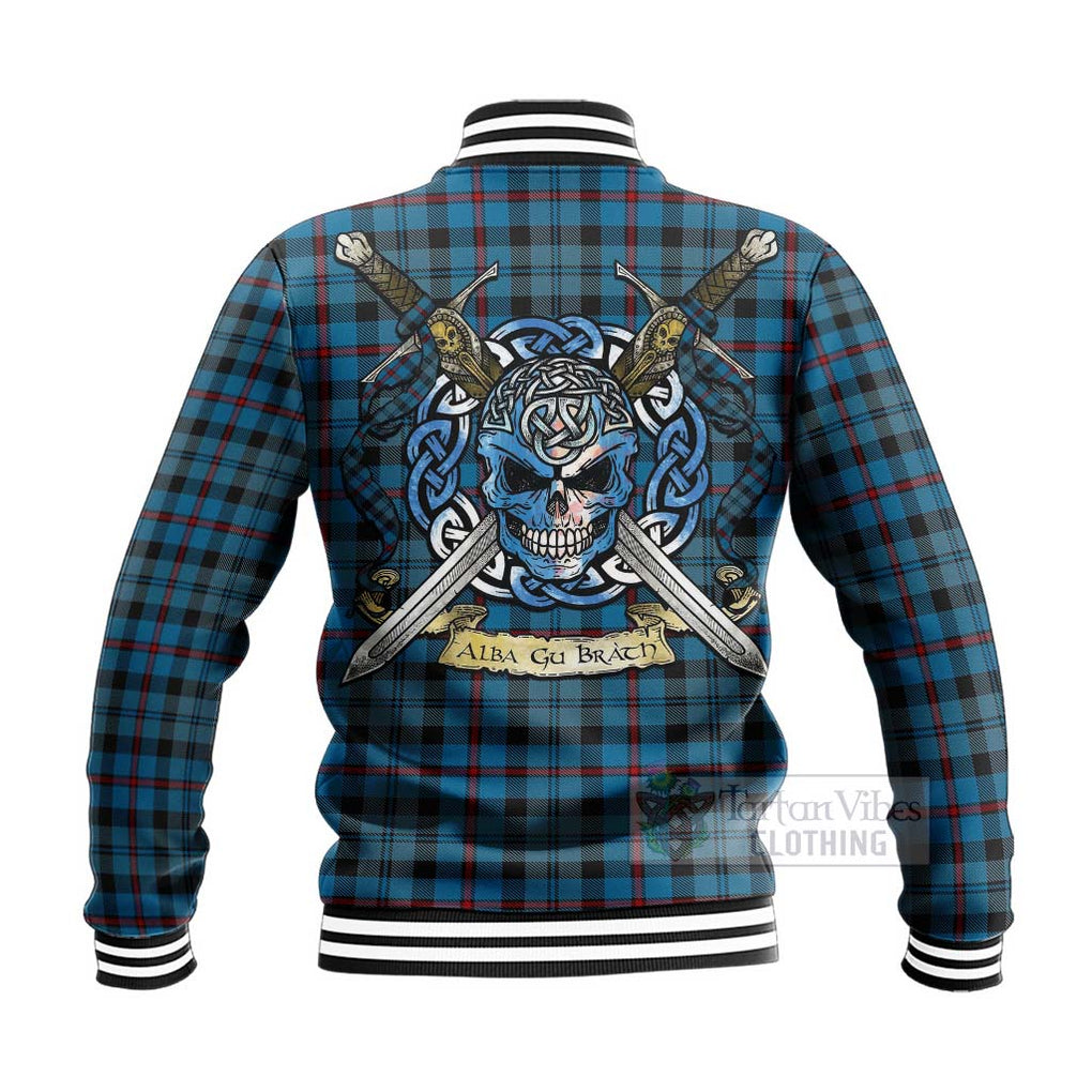 MacCorquodale (McCorquodale) Tartan Baseball Jacket with Family Crest Celtic Skull Style - Tartan Vibes Clothing