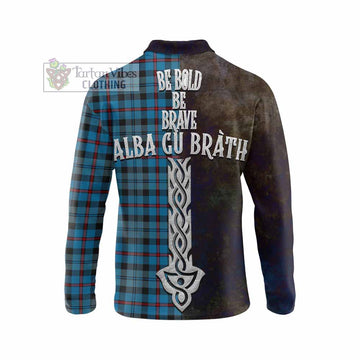 MacCorquodale (McCorquodale) Tartan Family Crest Long Sleeve Polo Shirt Alba Gu Brath Be Brave Lion Ancient Style - Tartan Vibes Clothing