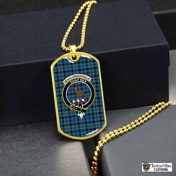 MacCorquodale (McCorquodale) Tartan Dog Tag Necklace with Family Crest Gold No - Tartan Vibes Clothing