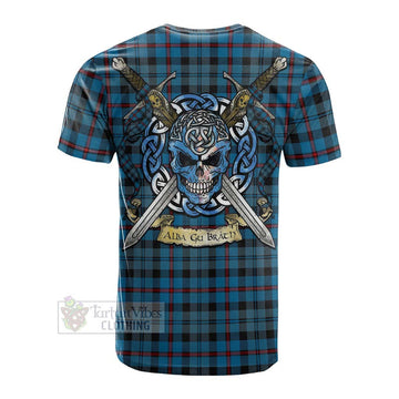 MacCorquodale (McCorquodale) Tartan Cotton T-shirt with Family Crest Celtic Skull Style Men's Shirt - Tartan Vibes Clothing