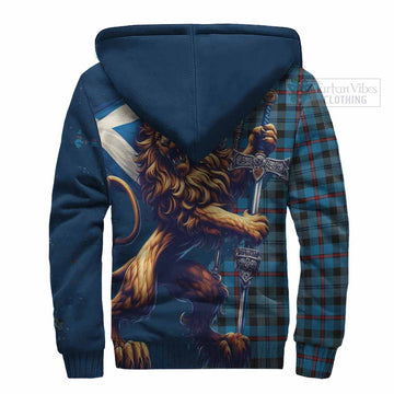 MacCorquodale (McCorquodale) Tartan Family Crest Sherpa Hoodie with Scottish Majestic Lion - Tartan Vibes Clothing