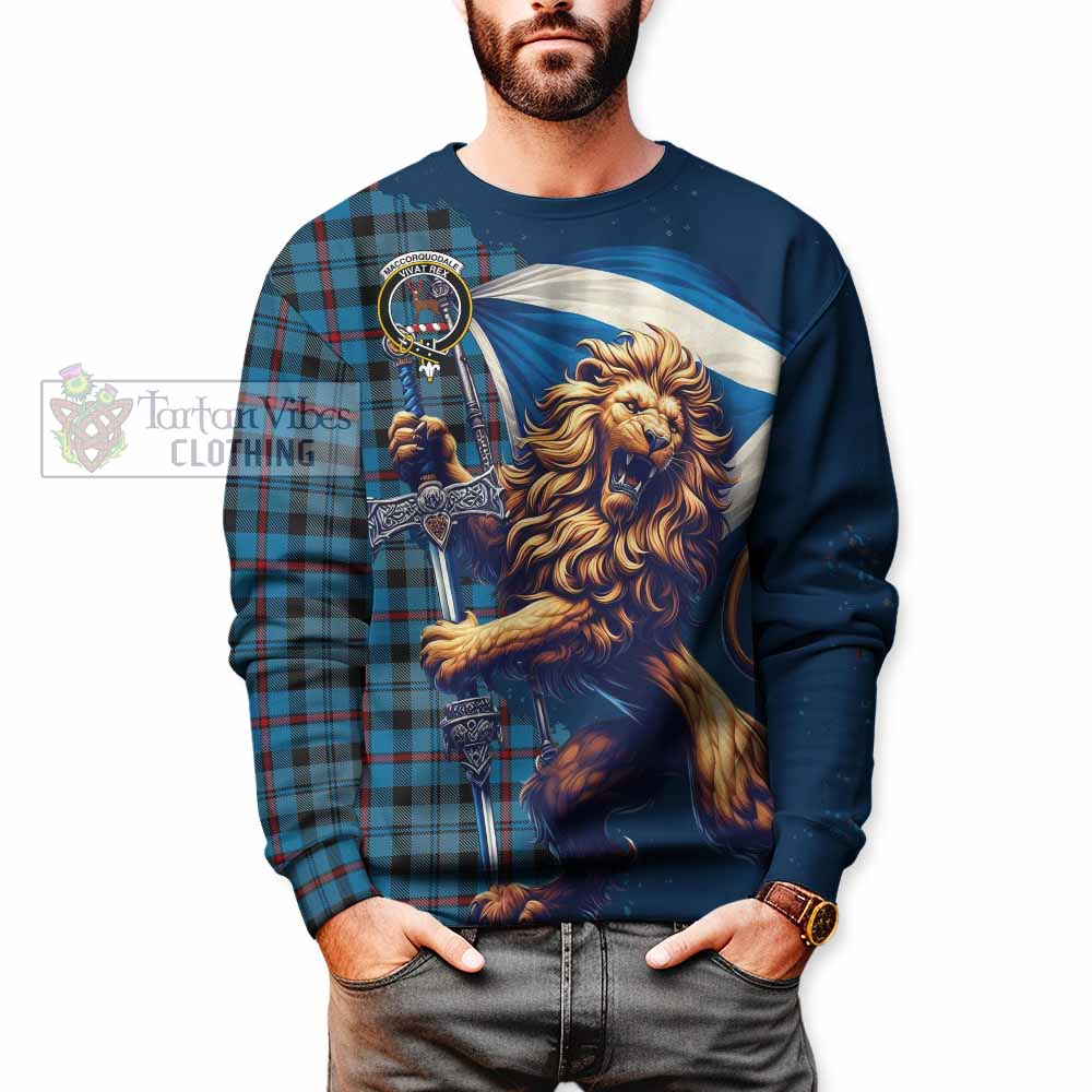 MacCorquodale (McCorquodale) Tartan Family Crest Sweatshirt with Scottish Majestic Lion - Tartan Vibes Clothing