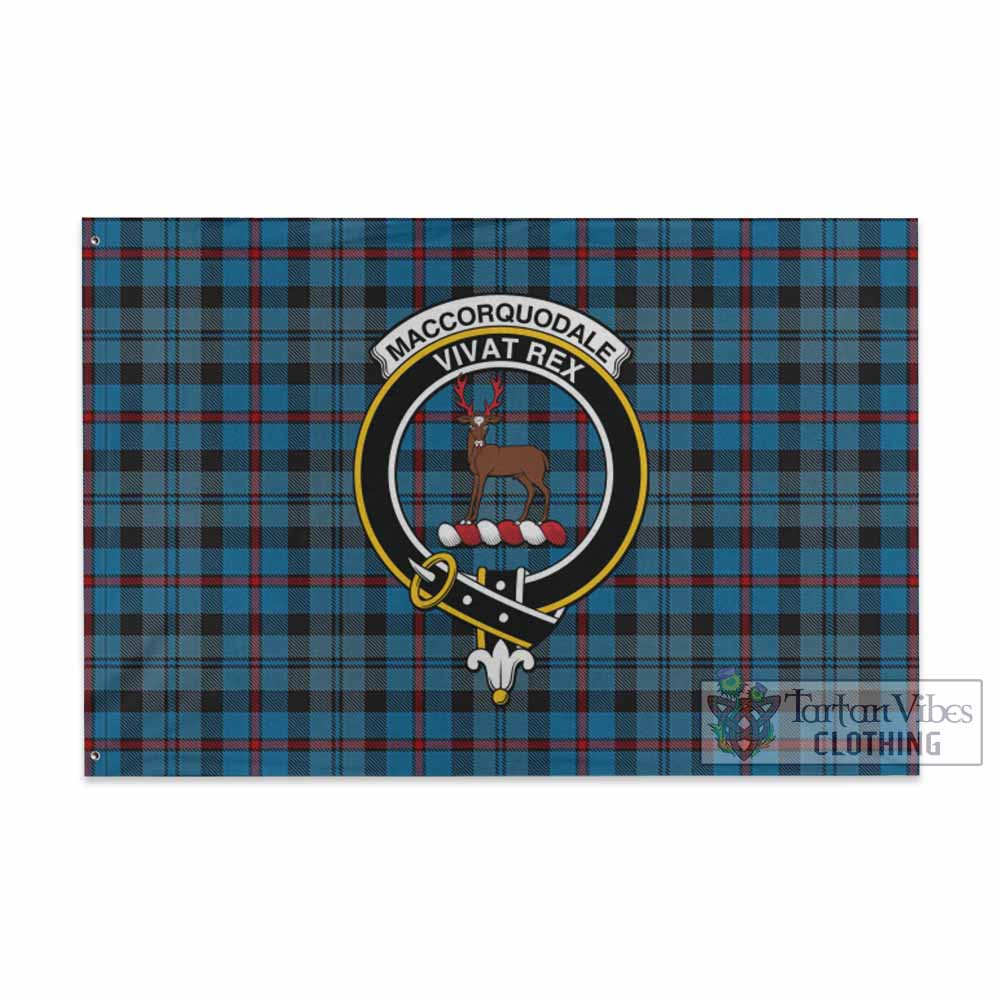 Tartan Vibes Clothing MacCorquodale (McCorquodale) Tartan House Flag with Family Crest