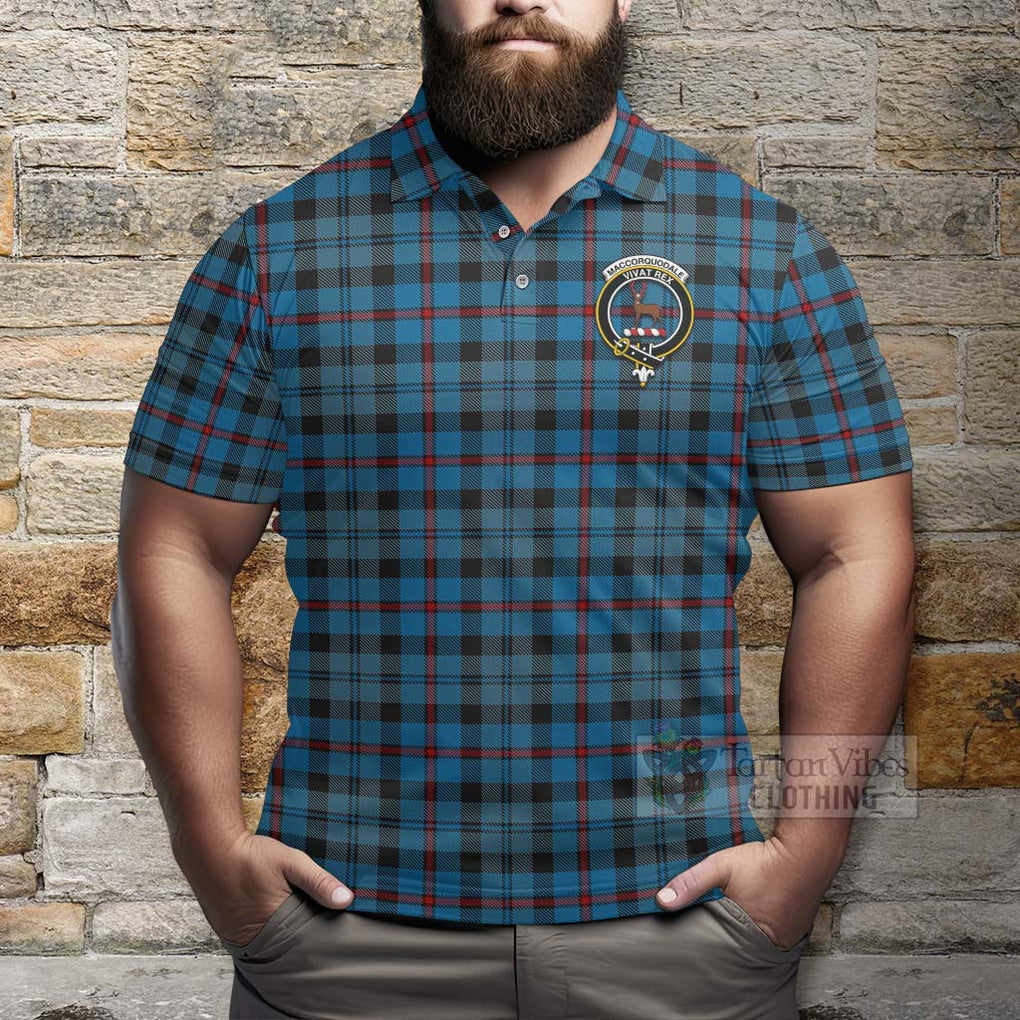 MacCorquodale (McCorquodale) Tartan Polo Shirt with Family Crest Celtic Skull Style - Tartan Vibes Clothing