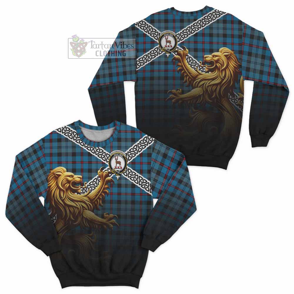 MacCorquodale (McCorquodale) Crest Tartan Sweatshirt with Golden Lion Emblem Celtic Style - Tartan Vibes Clothing