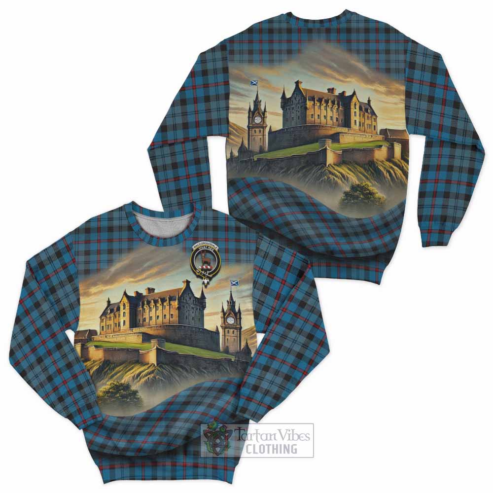 MacCorquodale (McCorquodale) Tartan Family Crest Sweatshirt with Scottish Ancient Castle Style - Tartan Vibes Clothing