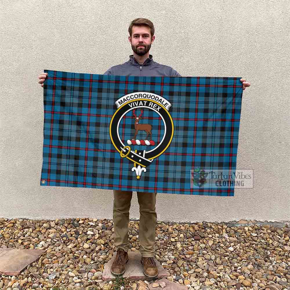 Tartan Vibes Clothing MacCorquodale (McCorquodale) Tartan House Flag with Family Crest