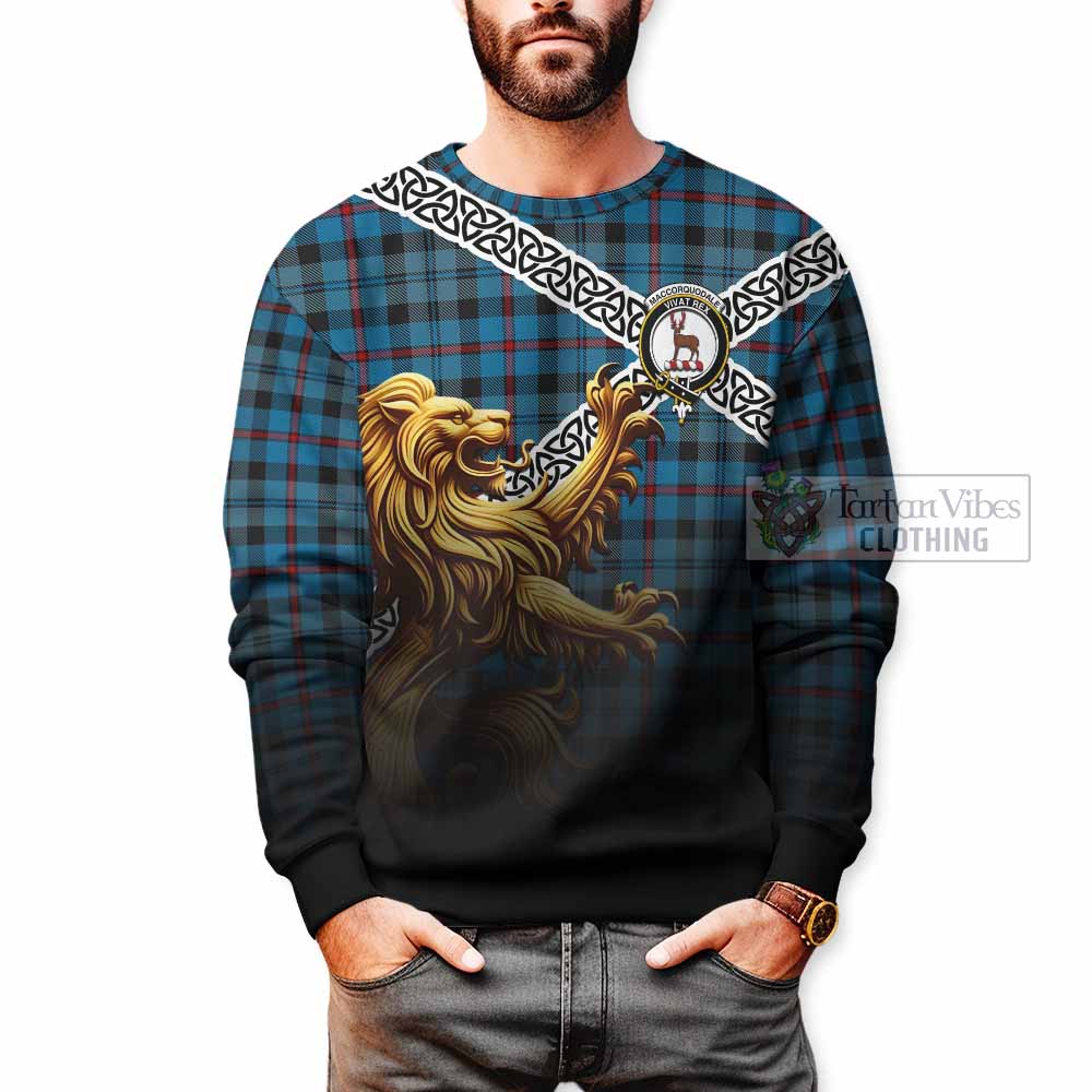 MacCorquodale (McCorquodale) Crest Tartan Sweatshirt with Golden Lion Emblem Celtic Style - Tartan Vibes Clothing
