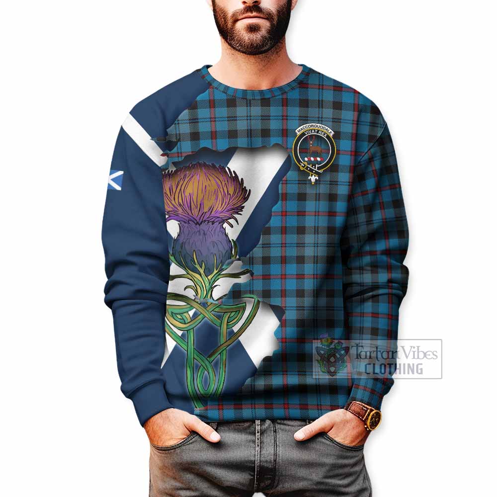 MacCorquodale (McCorquodale) Tartan Family Crest Sweatshirt Scottish Thistle Celtic Inspired - Tartan Vibes Clothing