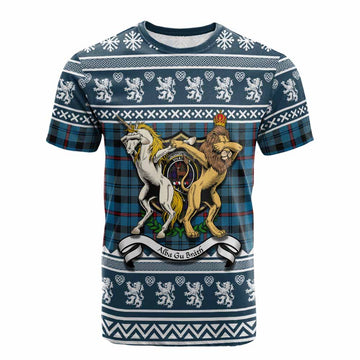 MacCorquodale (McCorquodale) Clan Tartan Crest Christmas Cotton T-shirt Coat of Arms Funny Style - Tartan Vibes Clothing