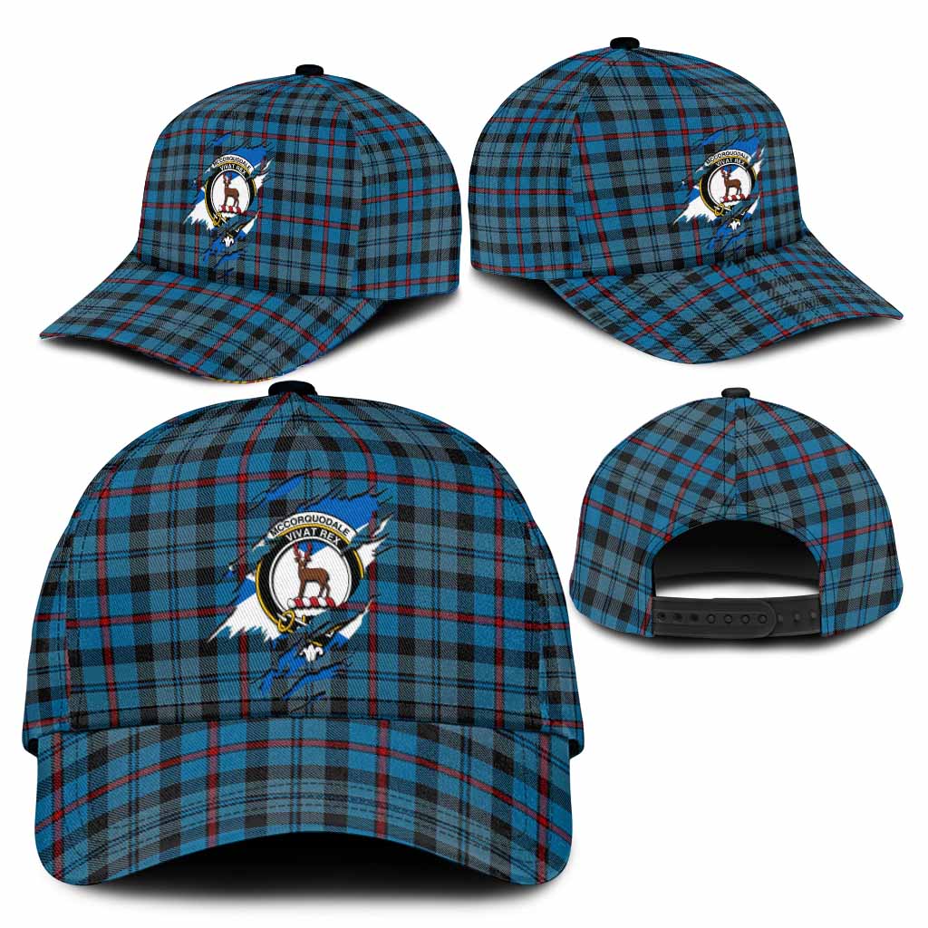 MacCorquodale (McCorquodale) Tartan Classic Cap with Family Crest In Me Style