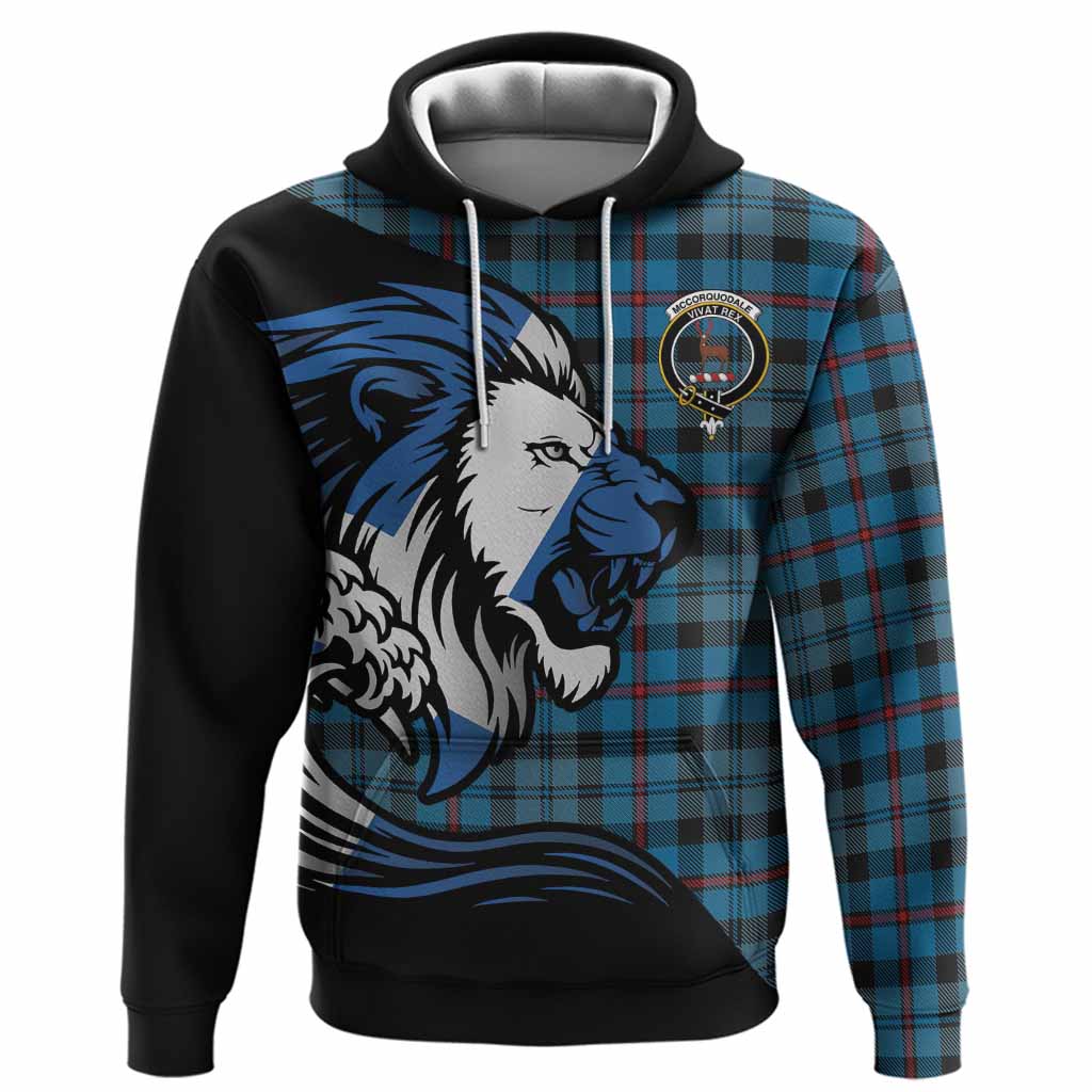 MacCorquodale (McCorquodale) Tartan Crest Hoodie Scottish Golden Lions Wave Flow