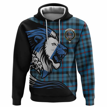 MacCorquodale (McCorquodale) Tartan Crest Hoodie Scottish Golden Lions Wave Flow
