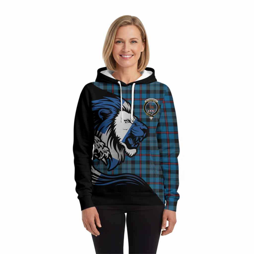 MacCorquodale (McCorquodale) Tartan Crest Hoodie Scottish Golden Lions Wave Flow