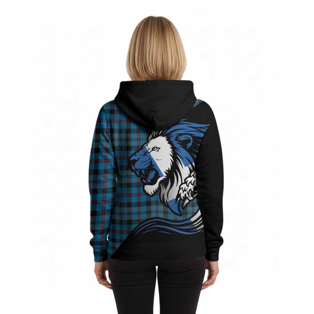 MacCorquodale (McCorquodale) Tartan Crest Hoodie Scottish Golden Lions Wave Flow