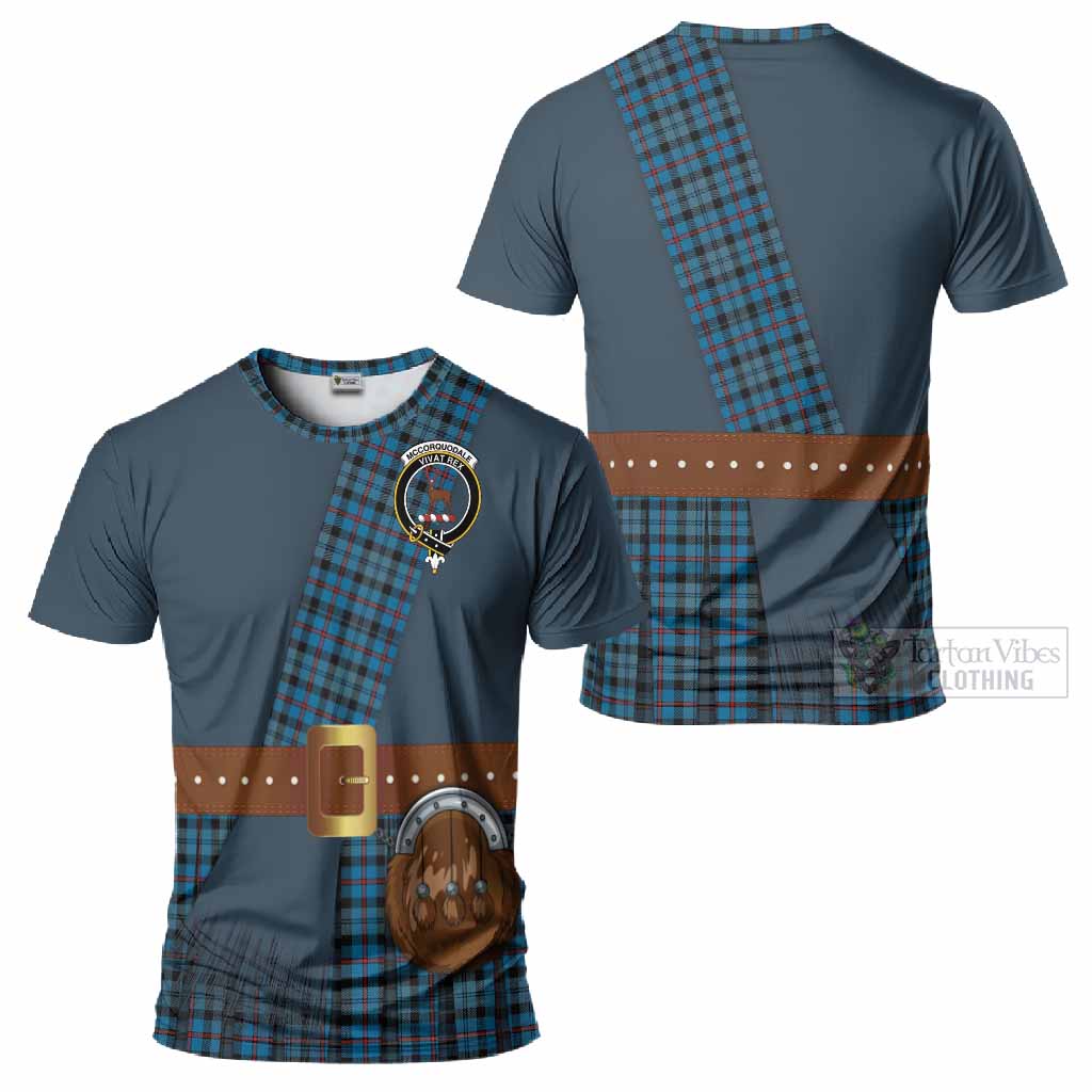 MacCorquodale (McCorquodale) Tartan Crest T-Shirt Kilt Costume Style