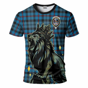 MacCorquodale (McCorquodale) Tartan Family Crest T-Shirt Crowned Lion Roaring