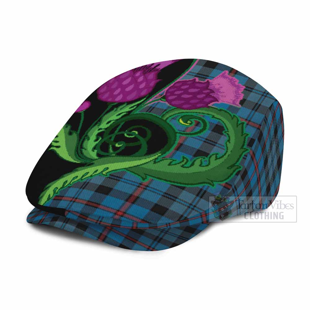 MacCorquodale (McCorquodale) Tartan Flat Cap, Jeff Cap Traditional Scottish Thistle