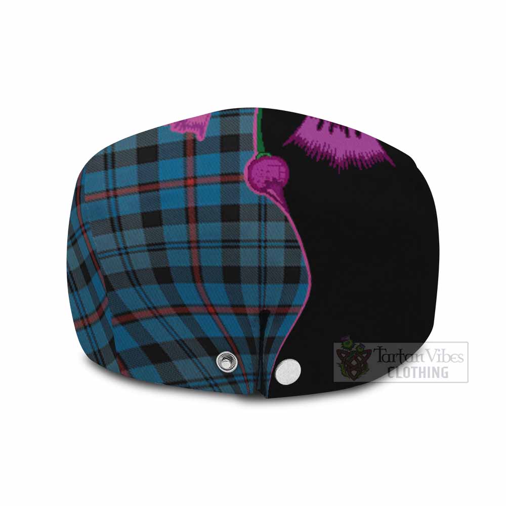 MacCorquodale (McCorquodale) Tartan Flat Cap, Jeff Cap Traditional Scottish Thistle