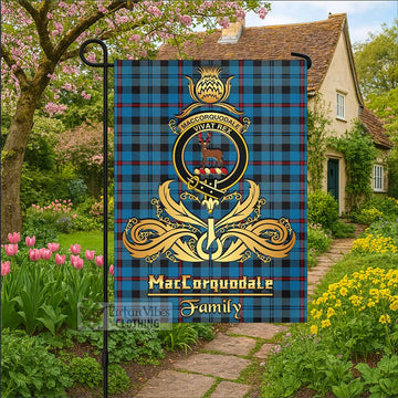 MacCorquodale (McCorquodale) Tartan Garden Flag with Highland Thistle Cherish Family Crest Style - Tartan Vibes Clothing