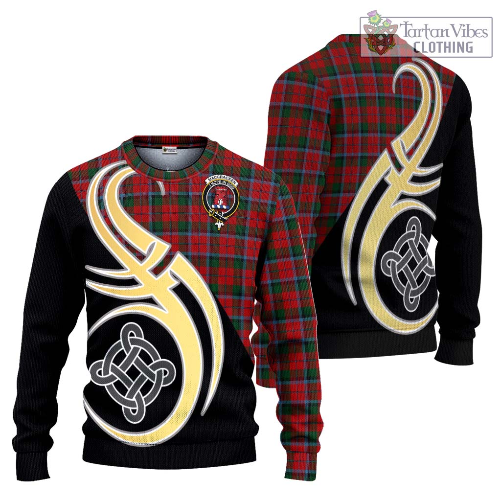 MacCracken (McCracken) Tartan Ugly Sweater with Family Crest and Celtic Symbol Style Unisex - Tartan Vibes Clothing