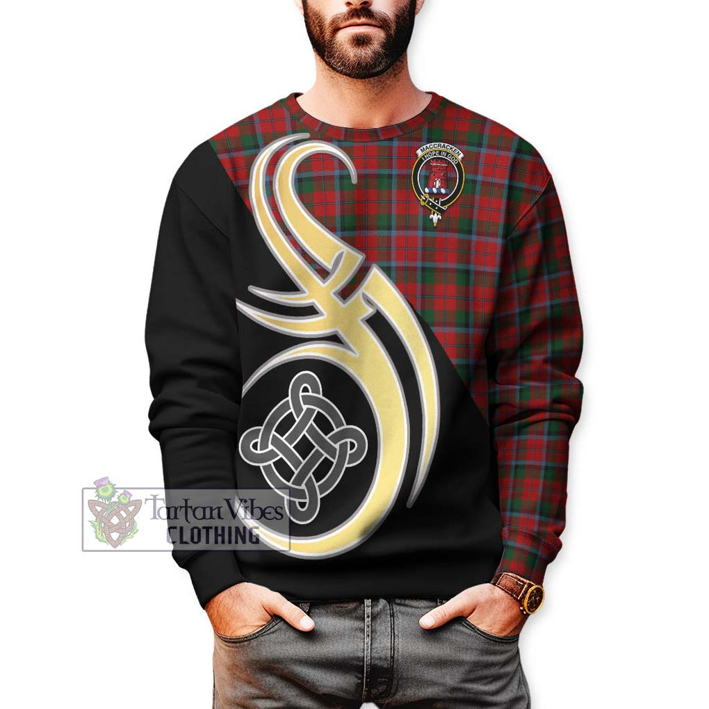 MacCracken (McCracken) Tartan Sweatshirt with Family Crest and Celtic Symbol Style Unisex - Tartan Vibes Clothing