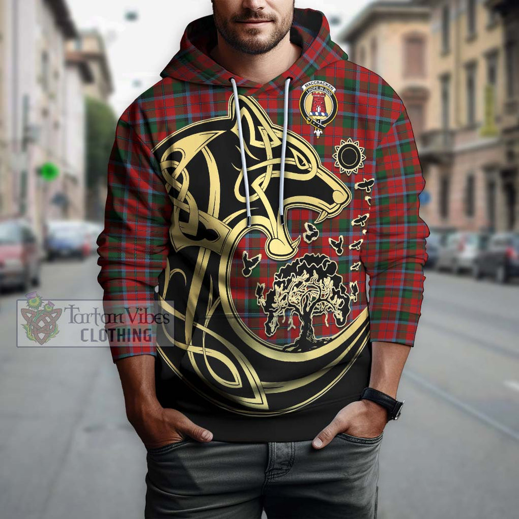 MacCracken (McCracken) Tartan Hoodie with Family Crest Celtic Wolf Style Zip Hoodie - Tartan Vibes Clothing