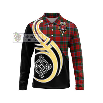 MacCracken (McCracken) Tartan Long Sleeve Polo Shirt with Family Crest and Celtic Symbol Style Unisex - Tartan Vibes Clothing