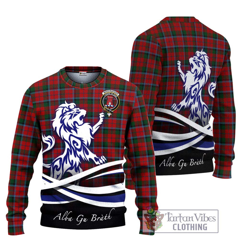 MacCracken (McCracken) Tartan Ugly Sweater with Alba Gu Brath Regal Lion Emblem Unisex - Tartan Vibes Clothing