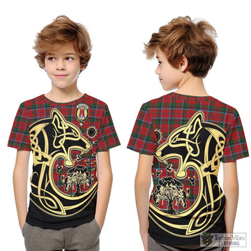 MacCracken (McCracken) Tartan Kid T-Shirt with Family Crest Celtic Wolf Style Youth XL Size14 - Tartan Vibes Clothing