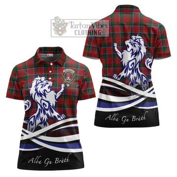 MacCracken (McCracken) Tartan Women's Polo Shirt with Alba Gu Brath Regal Lion Emblem Women - Tartan Vibes Clothing