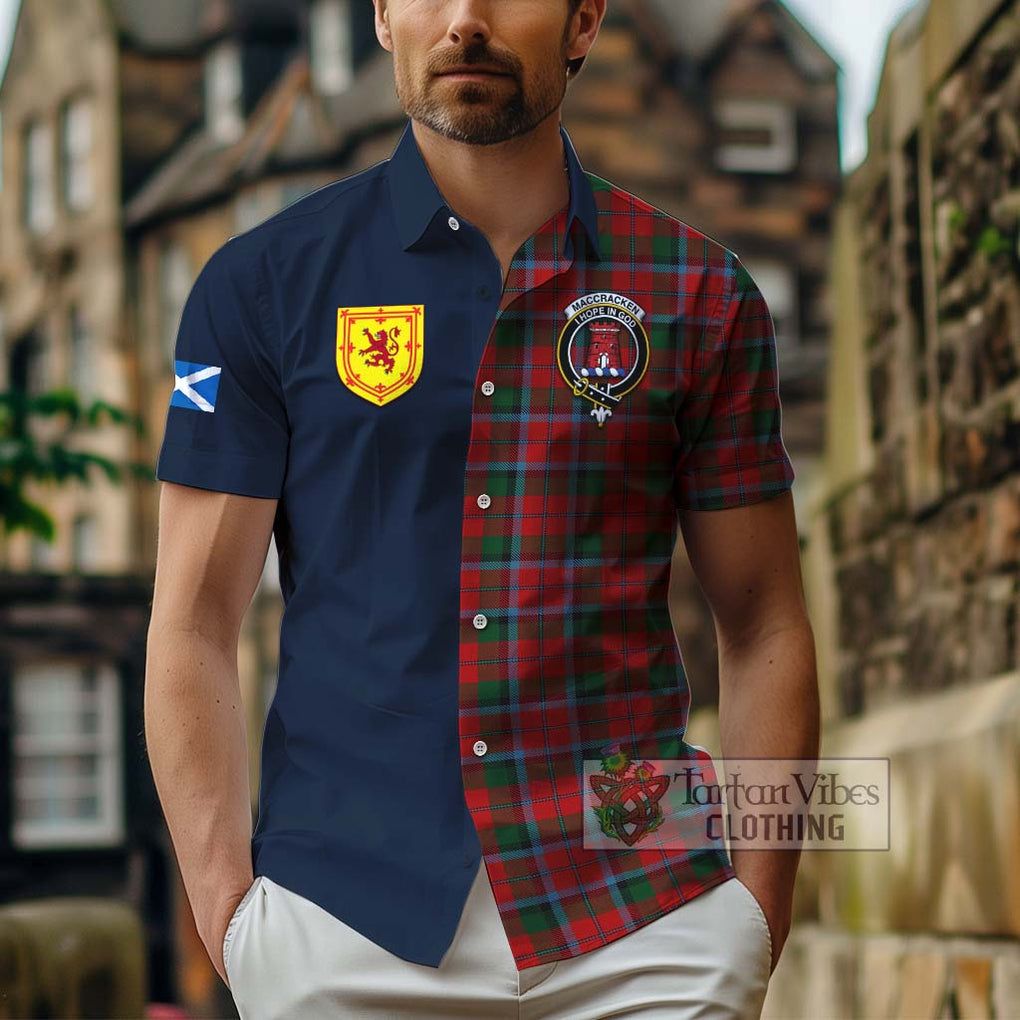 MacCracken (McCracken) Tartan Hawaiian Shirt Alba with Scottish Lion Royal Arm Half Style - Tartan Vibes Clothing