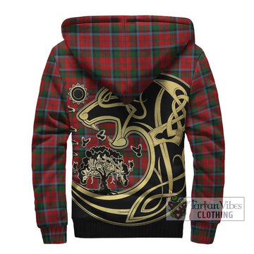 MacCracken (McCracken) Tartan Sherpa Hoodie with Family Crest Celtic Wolf Style - Tartan Vibes Clothing