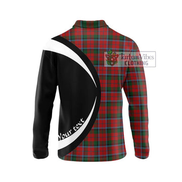 MacCracken (McCracken) Tartan Long Sleeve Polo Shirt with Family Crest Circle Style - Tartan Vibes Clothing