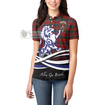MacCracken (McCracken) Tartan Women's Polo Shirt with Alba Gu Brath Regal Lion Emblem - Tartan Vibes Clothing