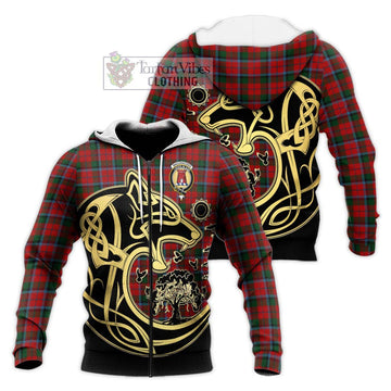 MacCracken (McCracken) Tartan Knitted Hoodie with Family Crest Celtic Wolf Style Unisex Knitted Zip Hoodie - Tartan Vibes Clothing