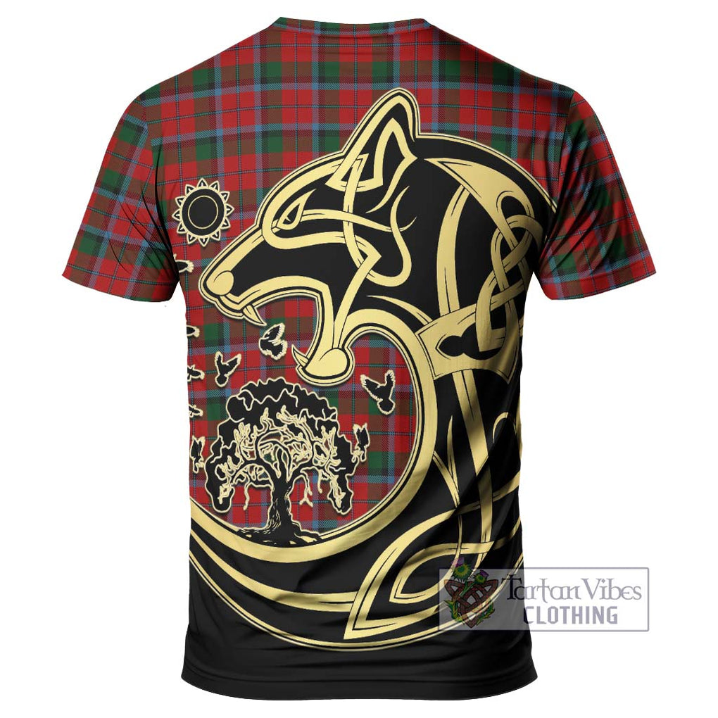 MacCracken (McCracken) Tartan T-Shirt with Family Crest Celtic Wolf Style - Tartan Vibes Clothing