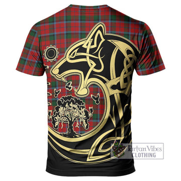 MacCracken (McCracken) Tartan T-Shirt with Family Crest Celtic Wolf Style - Tartan Vibes Clothing