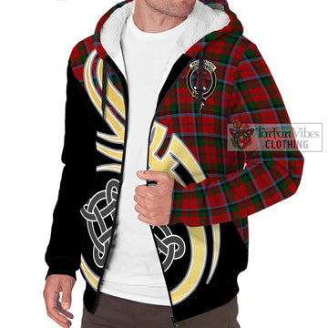 MacCracken (McCracken) Tartan Sherpa Hoodie with Family Crest and Celtic Symbol Style - Tartan Vibes Clothing
