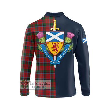 MacCracken (McCracken) Tartan Long Sleeve Polo Shirt Alba with Scottish Lion Royal Arm Half Style - Tartan Vibes Clothing