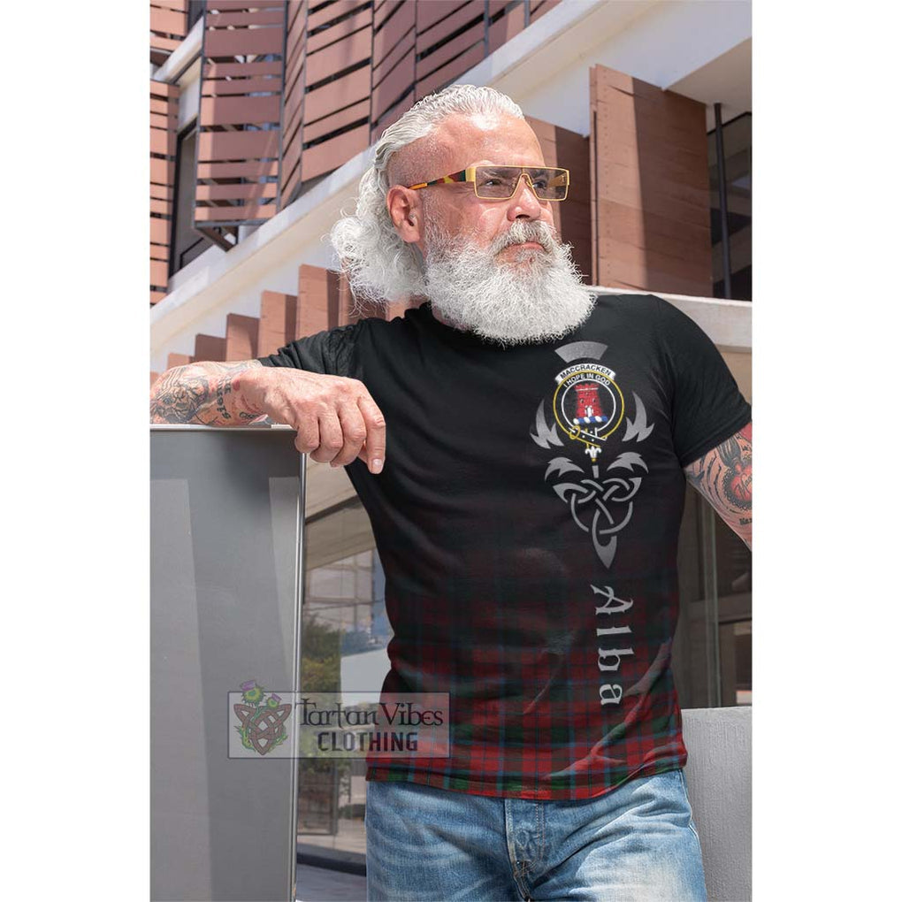 MacCracken (McCracken) Tartan Cotton T-shirt Featuring Alba Gu Brath Family Crest Celtic Inspired Men's Shirt - Tartan Vibes Clothing