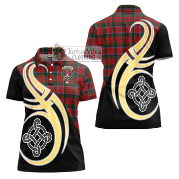 MacCracken (McCracken) Tartan Women's Polo Shirt with Family Crest and Celtic Symbol Style - Tartan Vibes Clothing